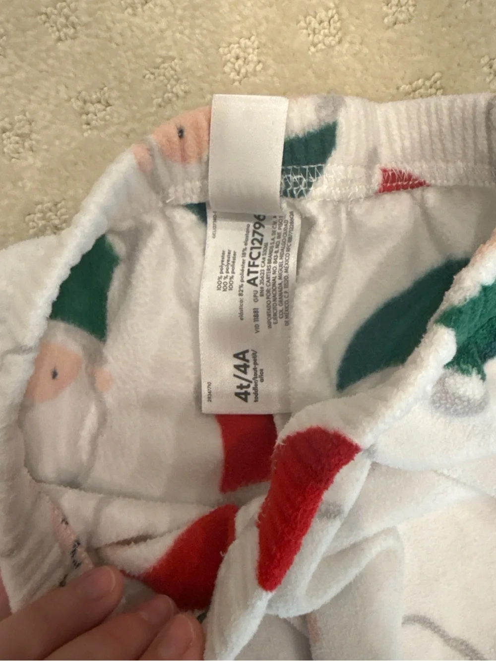 Carter’s Merry & Bright Santa Fleece Pajama Set 4T
